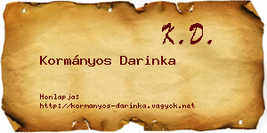 Kormányos Darinka névjegykártya